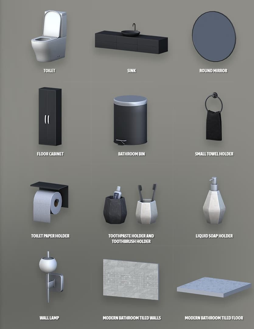 Галерея мода Набор для ванной Modern Bathroom Part 1 #1